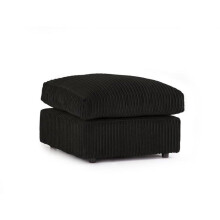 (Black) Large Jumbo Cord Fabric Footstool
