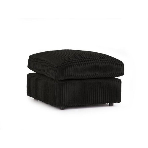 Furniture 786 (Black) Large Jumbo Cord Fabric Footstool