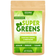 Super Greens Powder, Alkaline Superfoods Smoothie Booster With Inulin Prebiotic Fiber, 40 Servings