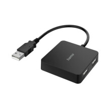 USB-hub - Hama - 4 poorten - USB 2.0 - Zwarte kleur - 4 extra poorten