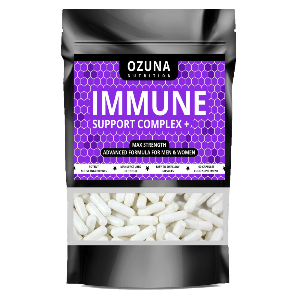 Ozuna Nutrition Immune System Support Supplement, Immunity Booster With Vitamin C, Liquorice Root, Maca, Kelp, Turmeric & Ginger Root | 60 Capsules