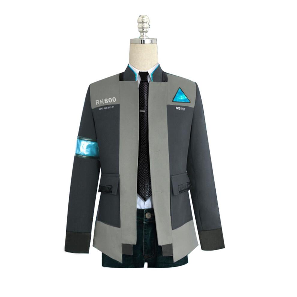 (Coat Only, S) Detroit: Become Human RK800 Connor Cosplay Costume Complete Outfit Jacket Coat