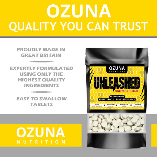 Unleashed Pre Workout Pills Boost Performance, Energy, Focus & Endurance with Creatine Monohydrate, Beta Alanine, Caffeine - 100 Tablets 2