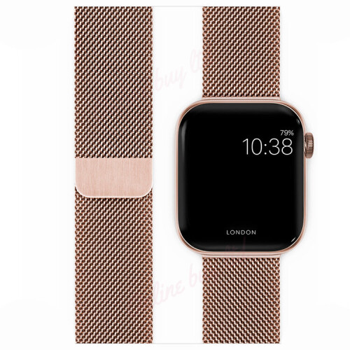 (Rose Gold) 38/40mm iWatch Strap Magnetic Milanese Loop Band For Apple Watch Series 7 6 SE 5 4 3 2 1 1st Gen