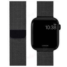 (Black) 38/40mm iWatch Strap Magnetic Milanese Loop Band For Apple Watch Series 7 6 SE 5 4 3 2 1 1st Gen