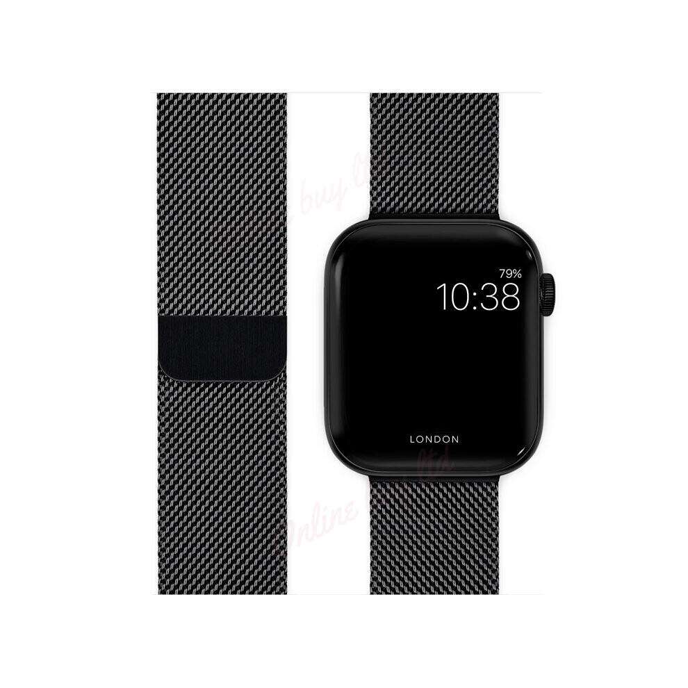 (Black) 38/40mm iWatch Strap Magnetic Milanese Loop Band For Apple Watch Series 7 6 SE 5 4 3 2 1 1st Gen