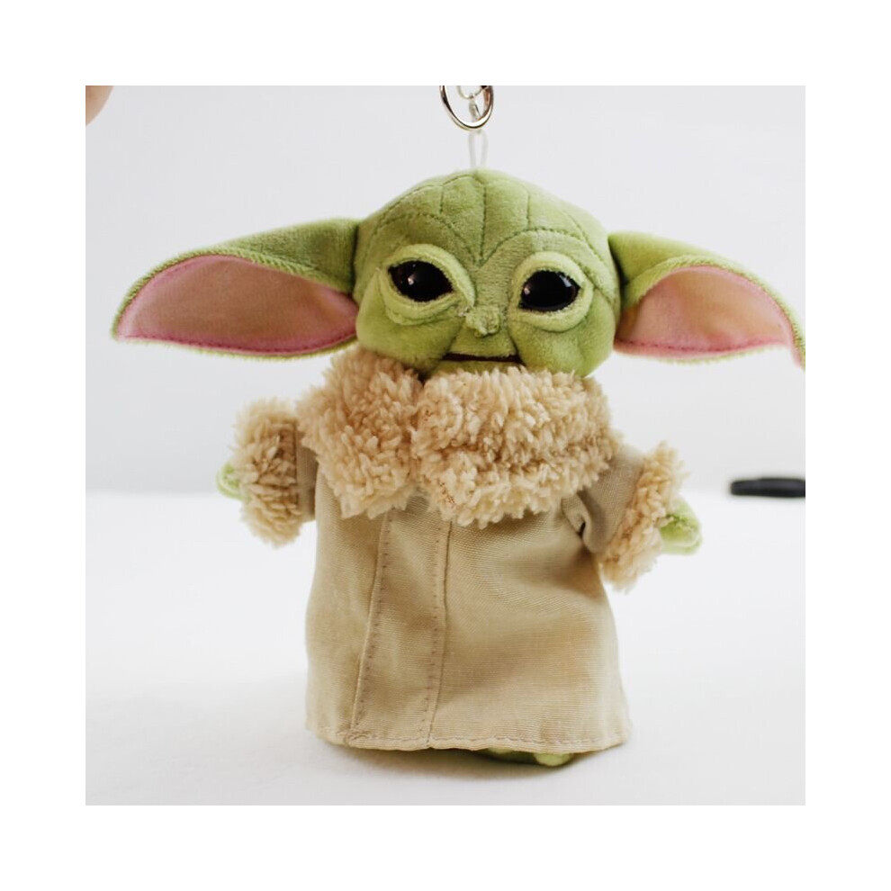 (Green 15cm) Baby Yoda Plush Doll Stuffed Toy Keychain Grogu Mandalorian Star Wars Jedi