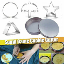 6PCS Metal Squid Game Candy Sugar Cookie Mould Christmas Cookie Biscuit Cutters