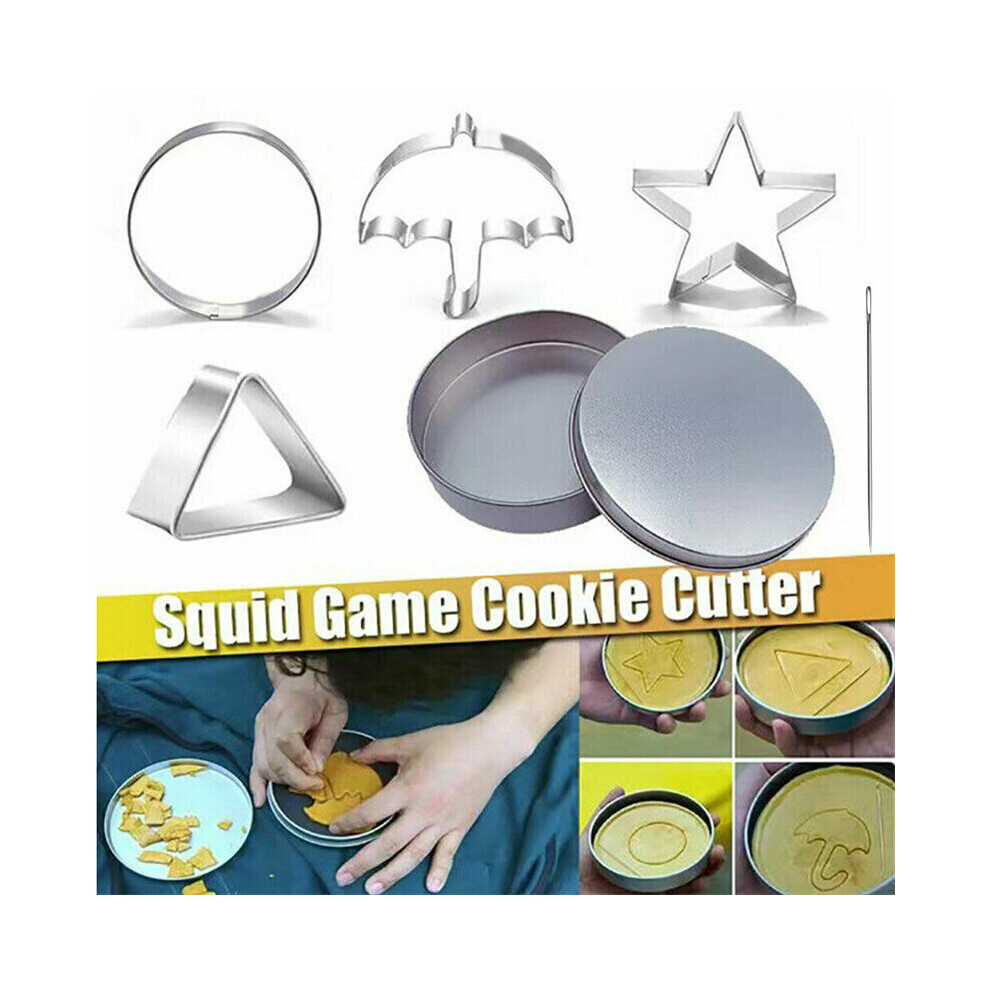 6PCS Metal Squid Game Candy Sugar Cookie Mould Christmas Cookie Biscuit Cutters