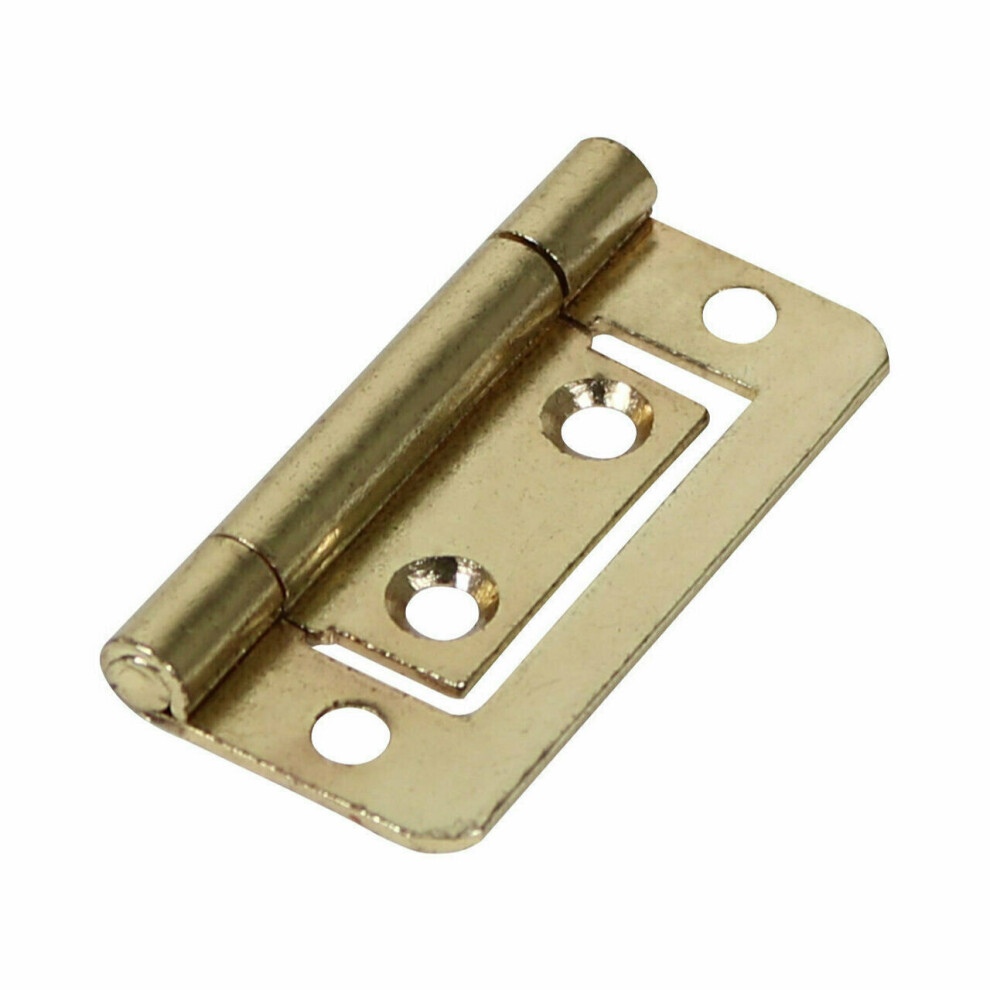 Flush Door Hinges Cupboard Wardrobe Cabinet Louvre Doors Brass (2 Pck) 5032968049406