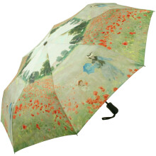 Stormking Automatic Open & Close Folding Umbrella Monet Poppyfield Artwork