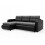 (Grey/Black) Corner Sofa Bed With Storage Fabric & Faux Leather 2
