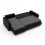 (Grey/Black) Corner Sofa Bed With Storage Fabric & Faux Leather 4