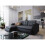 (Grey/Black) Corner Sofa Bed With Storage Fabric & Faux Leather 1