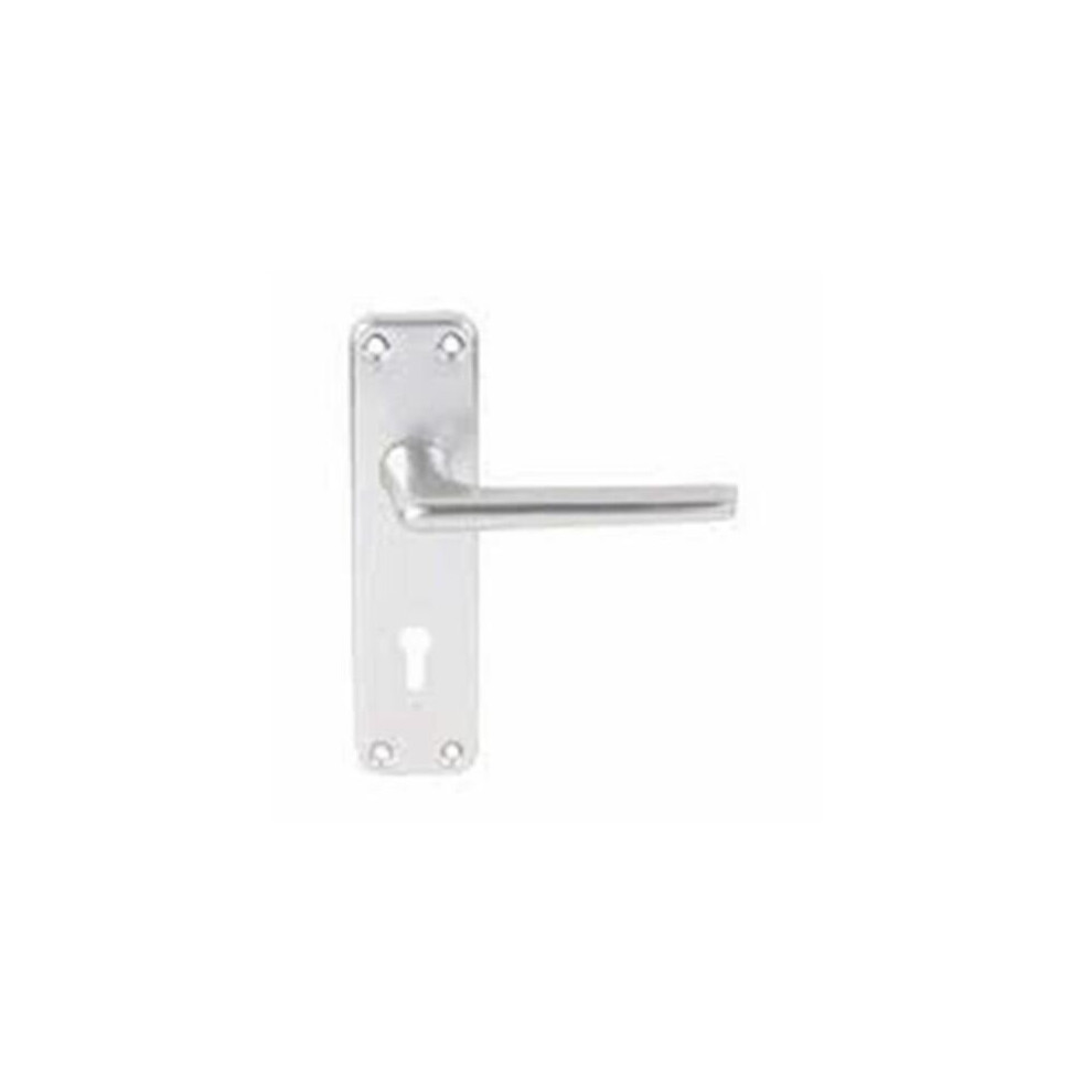 Oval Victorian Mortice Door Knob Pair Satin Aluminium 5032968399136