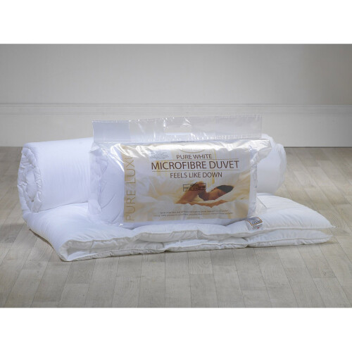 (King) 10.5 Tog Pure White Microfibre Duvet 1