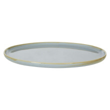 Blue Glazed Porcelain Dinner Plate,Raised Side Plate With Flat Base,Coordinates With Dinnerware Sets