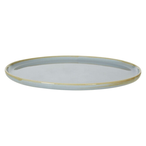 Premier Housewares Blue Glazed Porcelain Dinner Plate,Raised Side Plate With Flat Base,Coordinates With Dinnerware Sets
