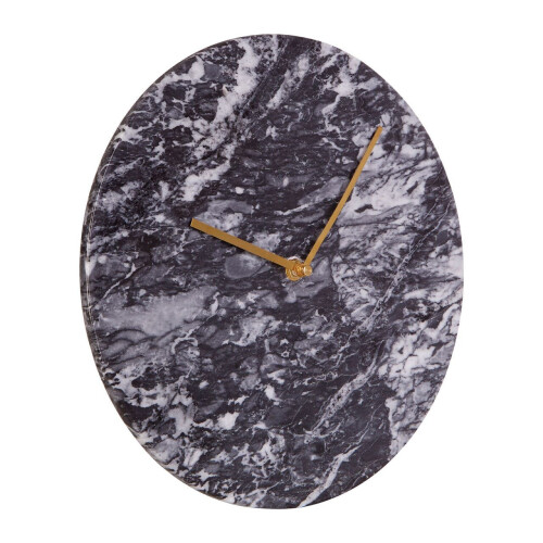 Premier Housewares Contemporary Black Marble Wall Clock, Marble Constructed Large Wall Clock, Versatile Clock For Kitchen 1