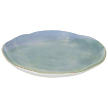 Porcelain Side Plate With Gold-Plated Accent,Hand-Painted Ceramic Dish in Pastel Tones,Appetizer Plate