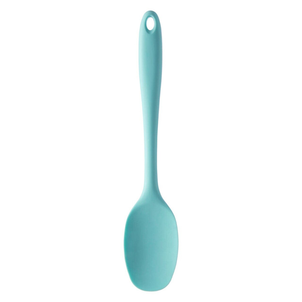 Premier Housewares Pastel Silicone Spoon For Non-Stick Cookware,Heat-Resistant Spoon For Stirring,Spoon With Hanging Loop Green