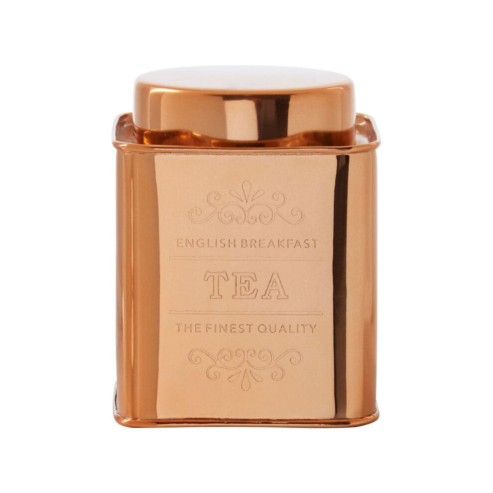 Premier Housewares Chai Square Copper Finish Tea Canister