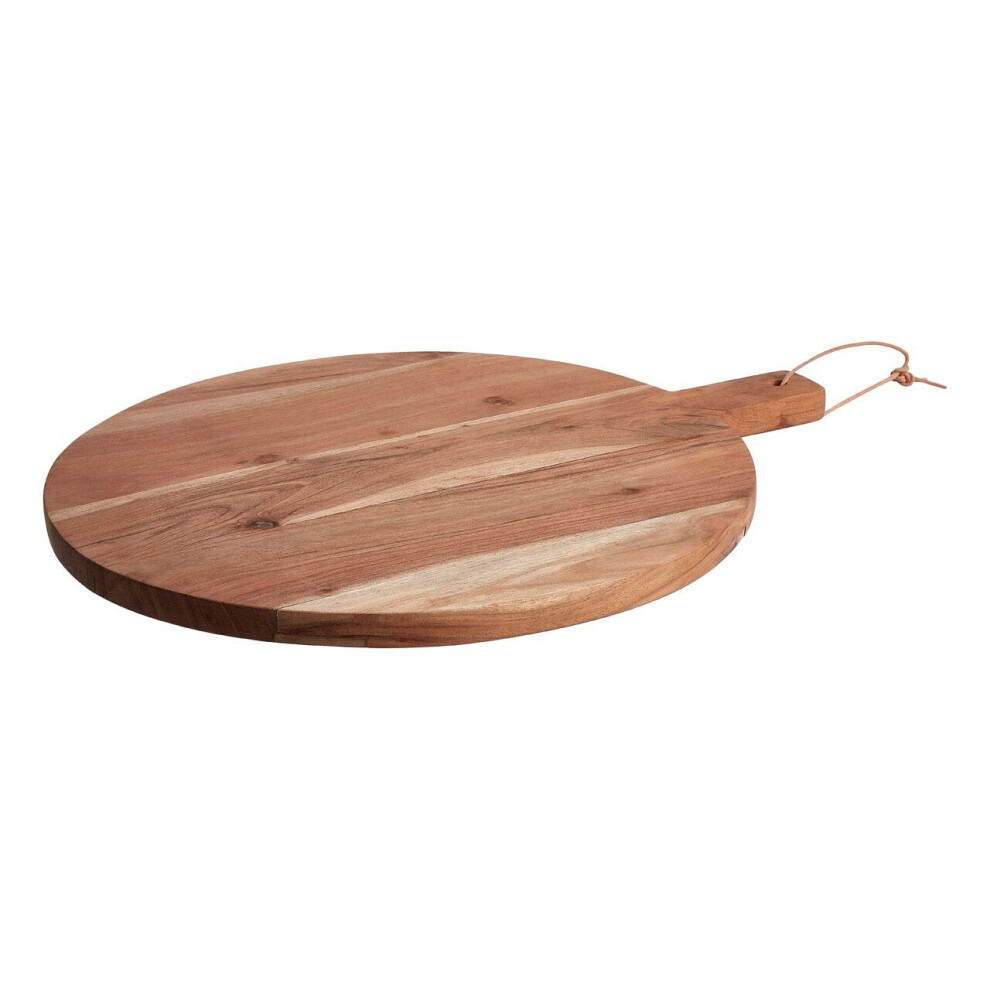 Premier Housewares Dark Brown Large Chopping Board Acacia Wood Brown Boards Wood Round Wooden Chopping Boards Antibacterial Cutting Boards 50 x 3 x 60