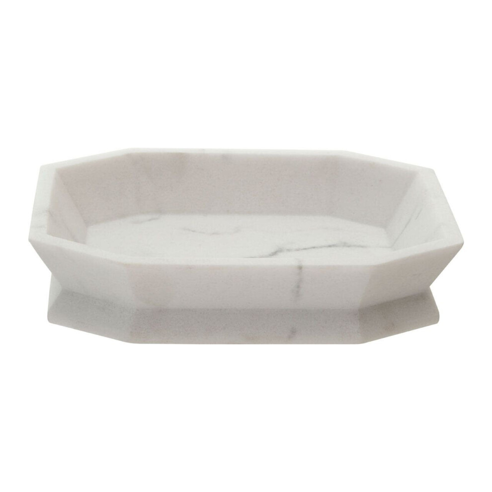 Premier Housewares Soap Dish Durable Dishes For Bathroom Polyresin Dish With 3D Design Soaps Tray / Trays 10 X 3 X 13 Grey