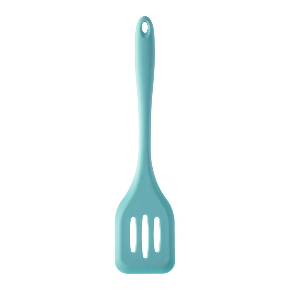 Premier Housewares Silicone Slotted Turner,Heat-Resistant Slotted Spatula,Ideal For Flipping, Stirring, & Cooking Light/Green