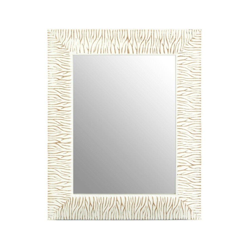 Premier Housewares Zelma Antique / Brush Gold Wall Mirror White