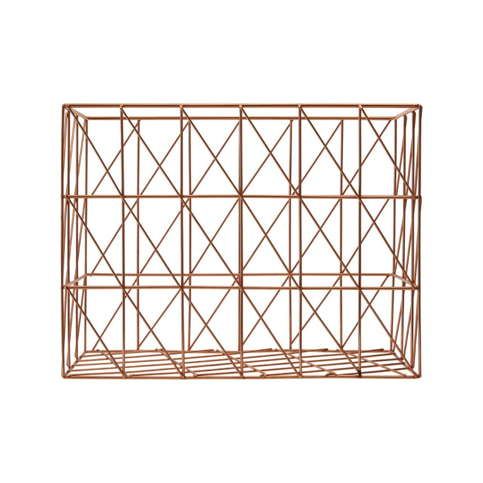 Premier Housewares Vertex Copper Finish Cross Design Wire Basket