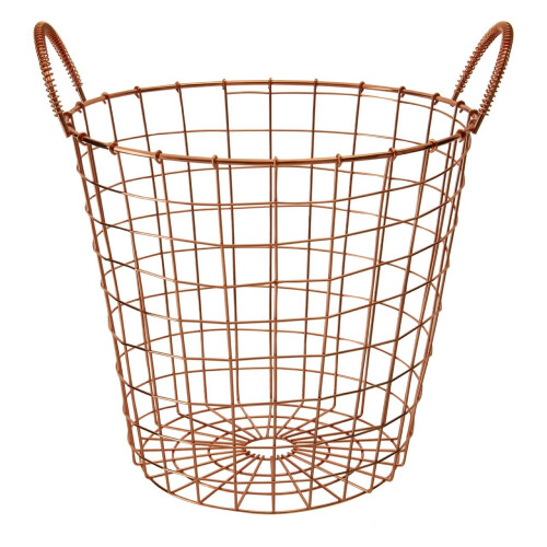 Premier Housewares Functional Copper Finish Round Wire Basket, Stylish Wireframe Basket For Kitchen, High Quality Basket 1