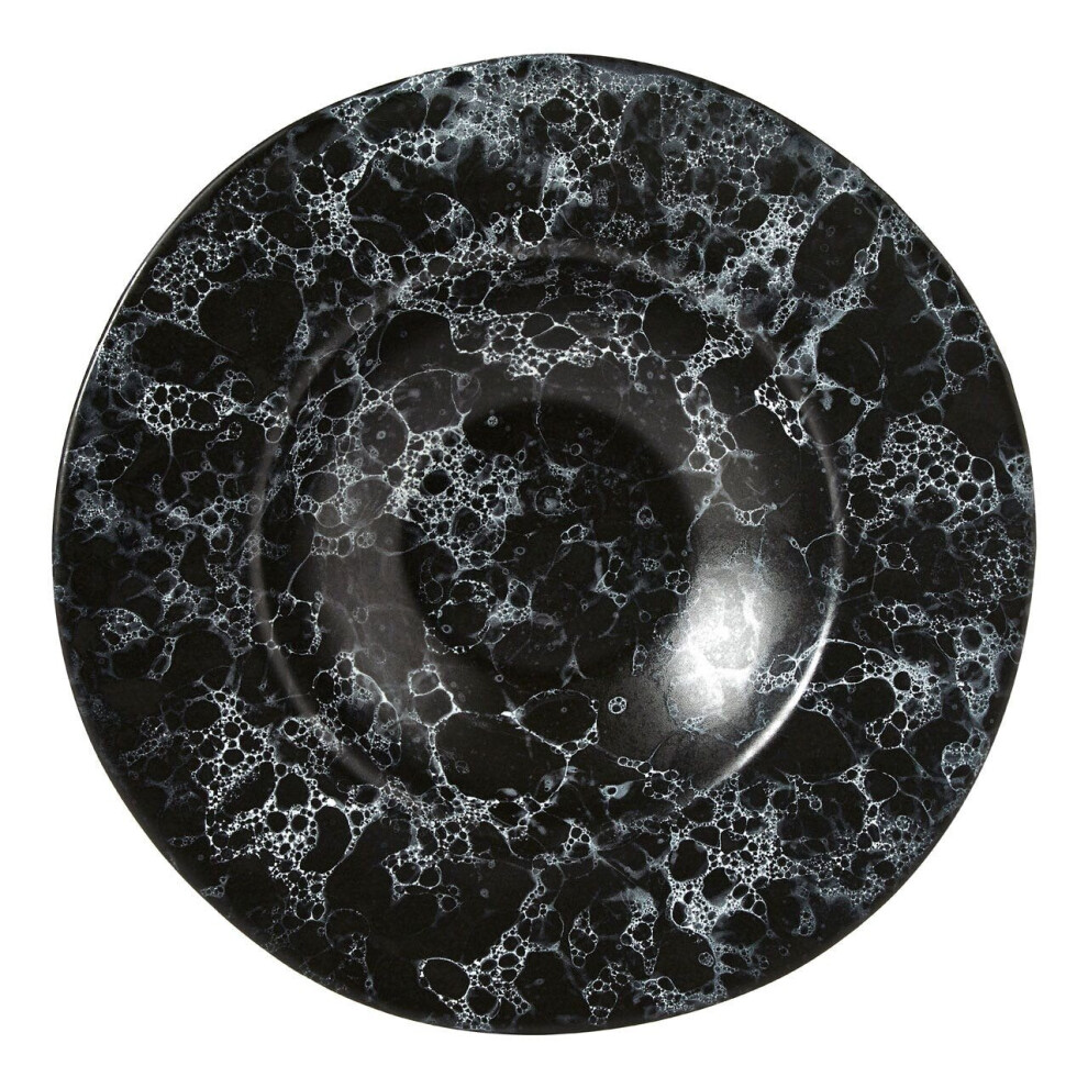 Hygge Black Faux Marble Pasta Bowl