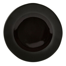 Black Stoneware Side Plate,Two-Tone Black Palette Side Plate,Uneven Rim Snack Plate,Ideal For Appetizers