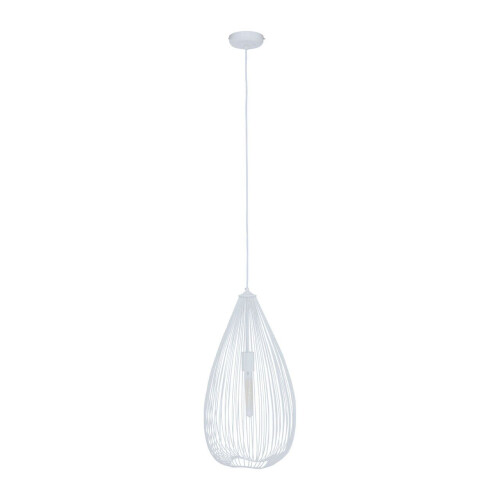 Premier Housewares Contemporary Teardrop White Pendant Light, Effortlessly Maintained Down Light Wall, Sleek Ceiling Light