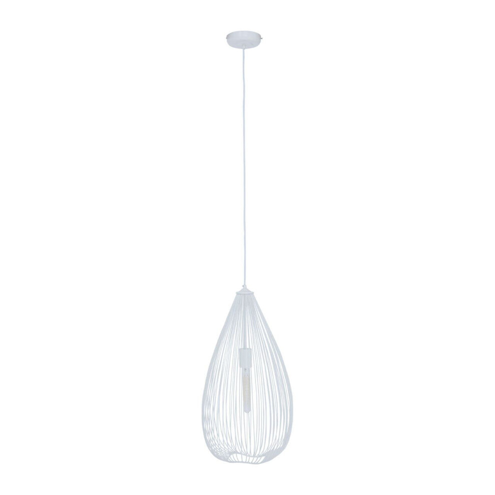 Premier Housewares Contemporary Teardrop Pendant Effortlessly Maintained Down Wall, Sleek Ceiling White/Light