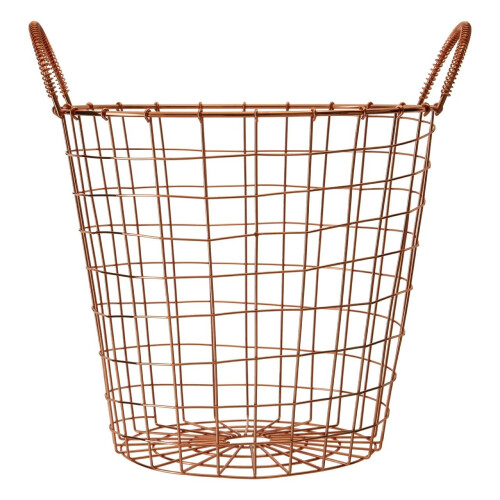 Premier Housewares Functional Copper Finish Round Wire Basket, Stylish Wireframe Basket For Kitchen, High Quality Basket