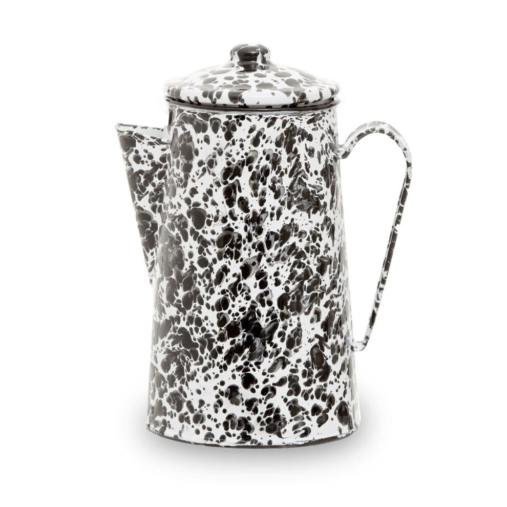 Durable Black And White Patterned Coffee Pot, Elegant Design Coffee Pot, Practical Coffee Pot For Breakfast