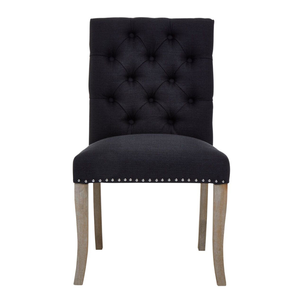 Premier Housewares Kensington Townhouse Linen Dining Chair Black