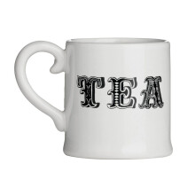 Premier Housewares Mug Made From Dolomite/ Curved Handle/ Espresso / Coffee / Novelty Mugs With Crisp White Finish 9 x 9 x 12