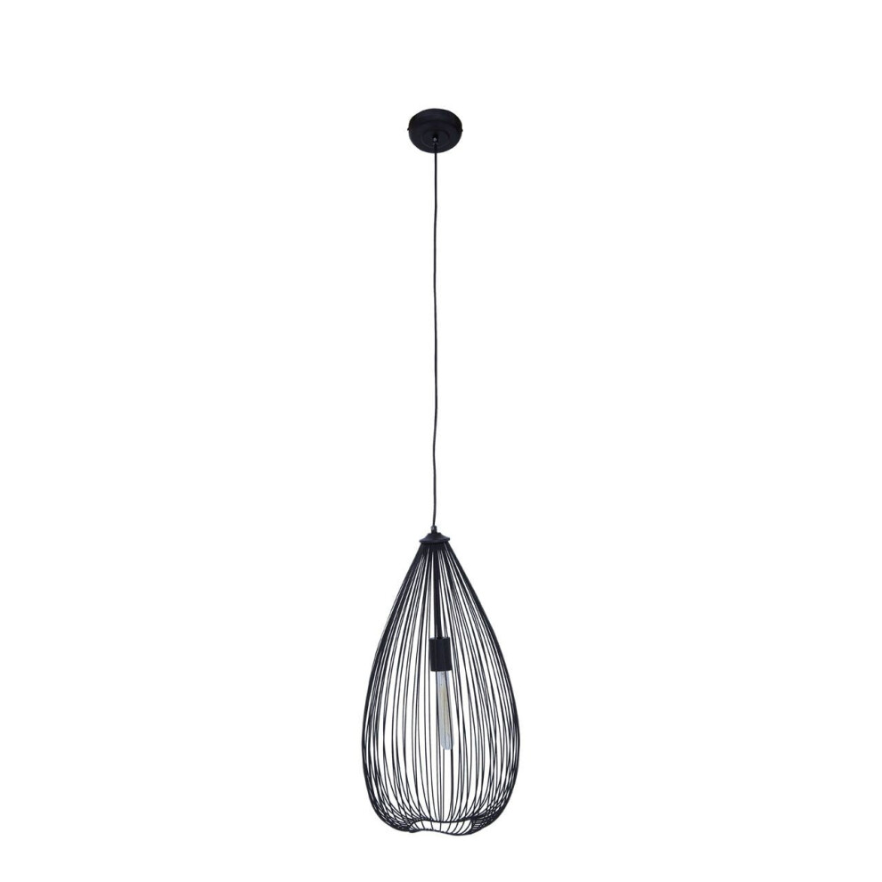 Premier Housewares Sleek Teardrop Black Finish Pendant Light, Effortlessly Maintained Down Light Wall, Sturdy Ceiling Light