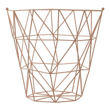 Stylish Pink Finish Storage Basket, Functional Storage Basket For Kitchen, Durable Decorative Basket