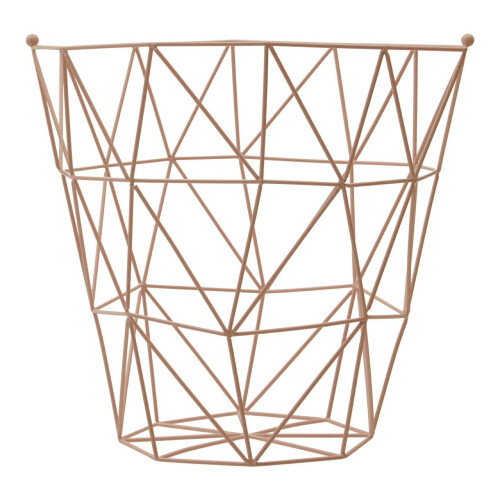 Premier Housewares Stylish Pink Finish Storage Basket, Functional Storage Basket For Kitchen, Durable Decorative Basket