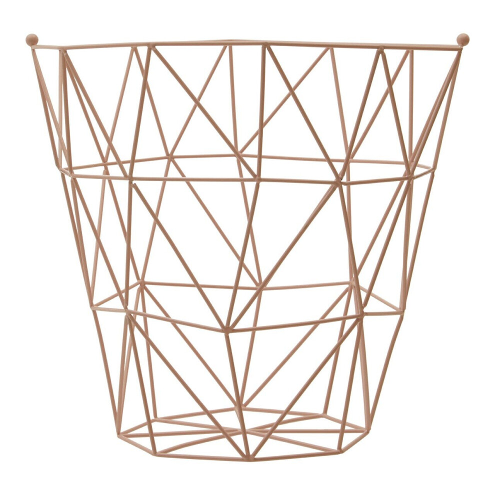 Premier Housewares Stylish Finish Storage Basket, Functional Storage Basket For Kitchen, Durable Decorative Basket Pink