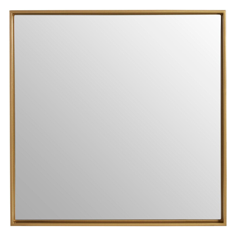 Premier Housewares Wall Mirror Bathroom / Bedroom / Hallway Wall Mounted Medium Gold Mirrors / Square Minimalistic Mirrors For Living Room 4 x 42 x 42