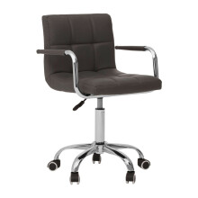 Premier Housewares Grey Home Office Chair with Swivel Base