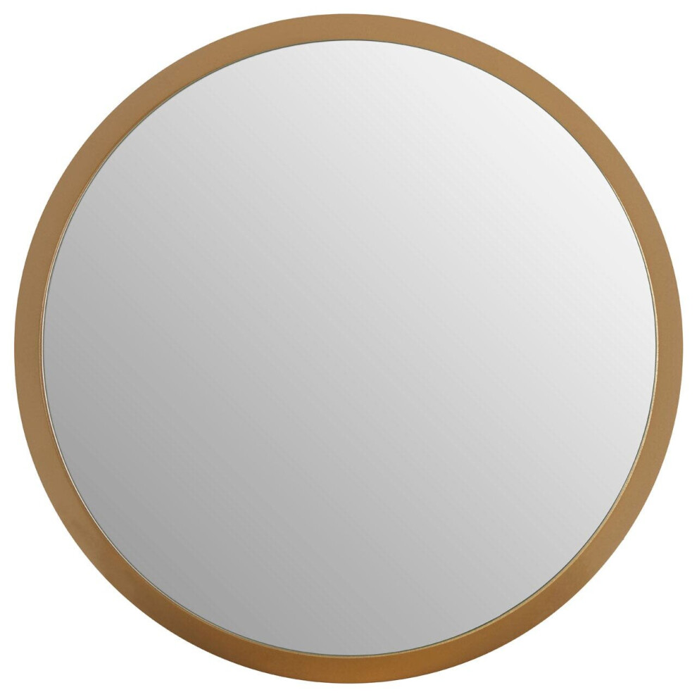 Premier Housewares Wall Mirror Bathroom / Bedroom / Hallway Wall Mounted Small Gold Mirrors / Round Minimalistic Mirrors For Living Room 4 x 34 x 34