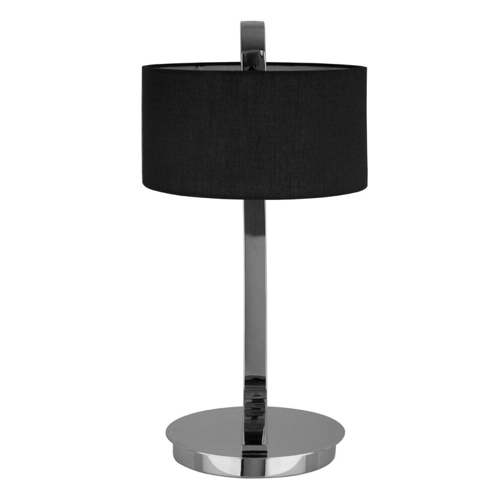 Premier Housewares Leyna Black And Chrome Table Lamp