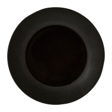 Black Stoneware Dinner Plate,Two-Tone Black Palette Side Plate With Uneven Rim,Perfect For Modern Dining