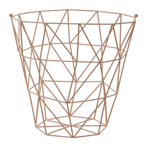 Premier Housewares Stylish Pink Finish Storage Basket, Functional Storage Basket For Kitchen, Durable Decorative Basket 1
